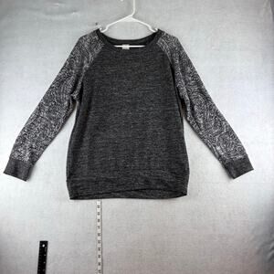 Kaileigh Women's Sweater Grey Baroque Made in USA Large Contrast Long Sleeve